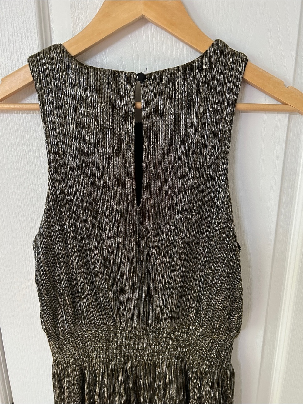 Banana Republic Metallic Goldish Pleated Maxi Dress - Picture 3 of 3